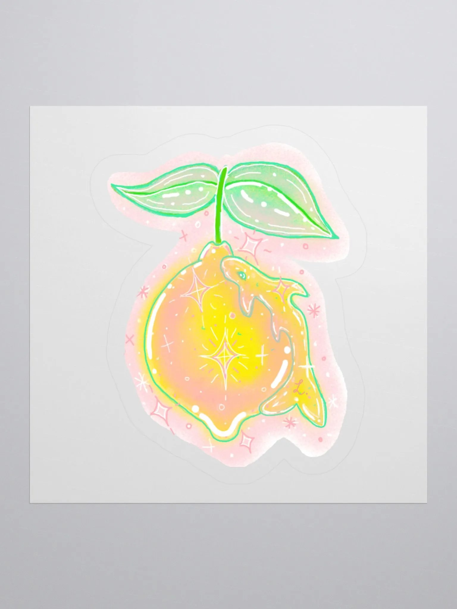 Whimsical Lemon Shark Kiss Cut Stickers product image (2)