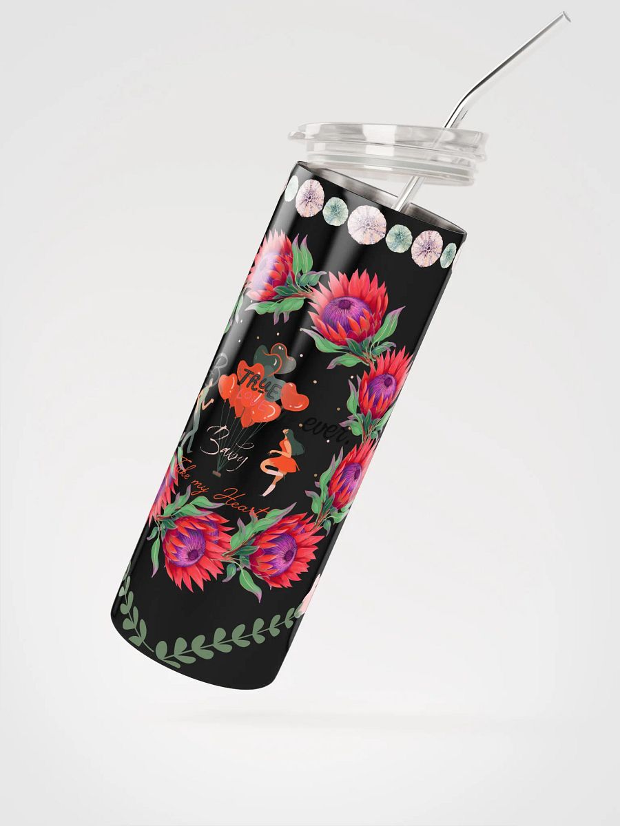 20 oz Stainless Steel Tumbler with reusable Straw, leak proof cup lid, True love Tumbler for women, mug, portable Bottled Water Bottle. product image (2)