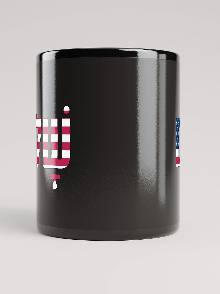 Shalom (שלום) - USA Flag on Black Glossy Mug product image (9)