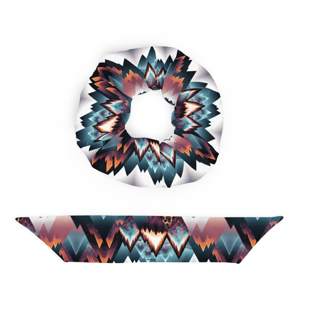 Hair Scrunchie - Modern Rustic Boho Mountain Peaks product image (5)