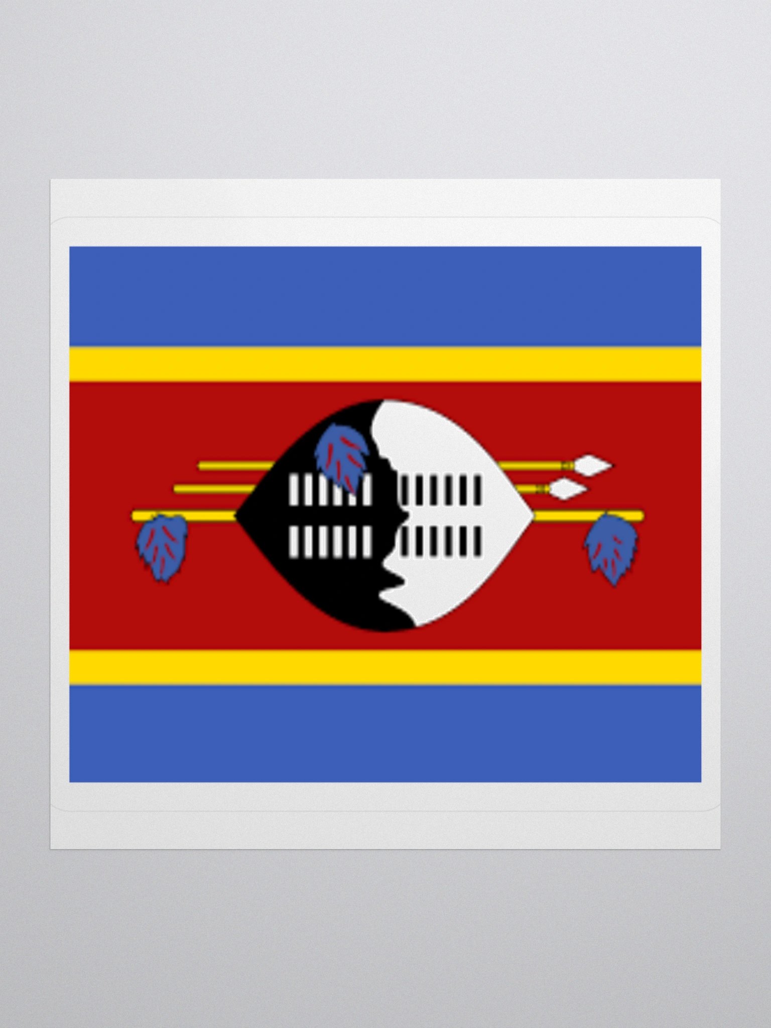 Eswatini Flag Sticker | Shield and Spears Design | Durable Vinyl | 3 Sizes product image (3)