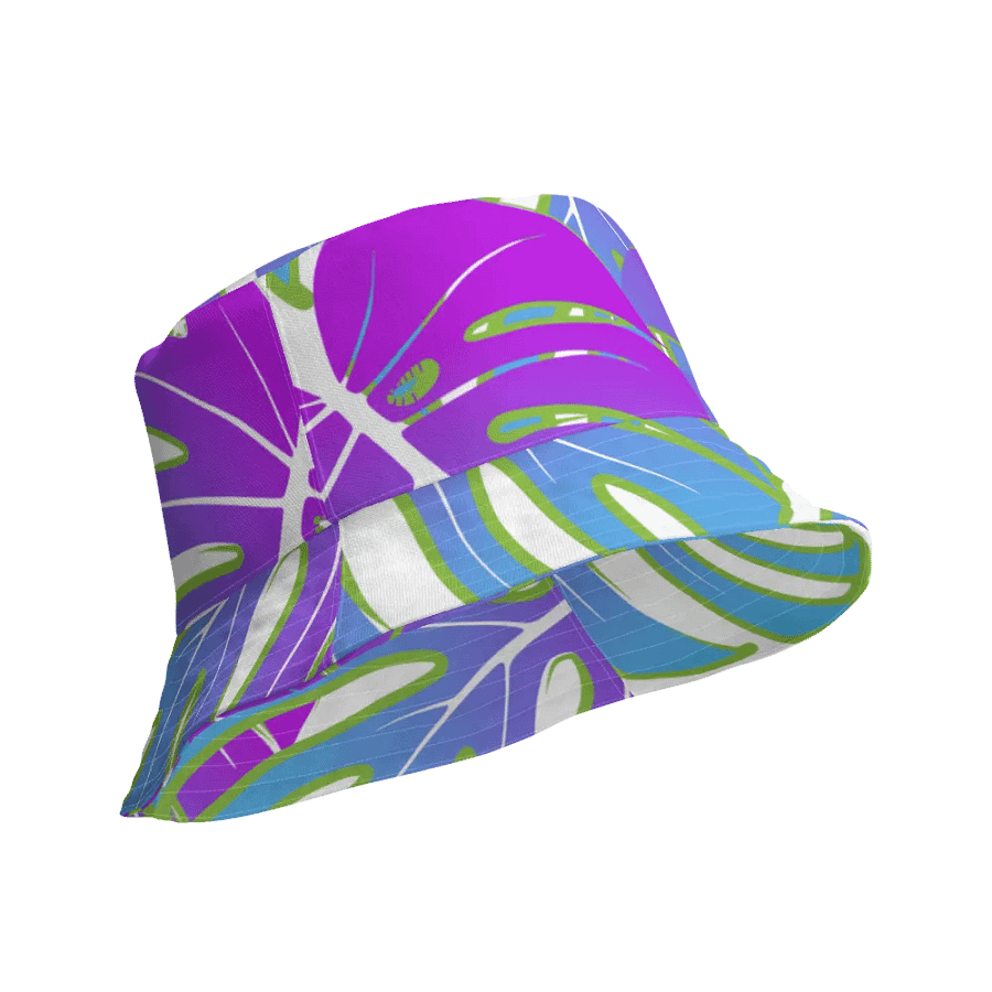 Neon Monstera Madness Reversible Bucket Hat product image (3)