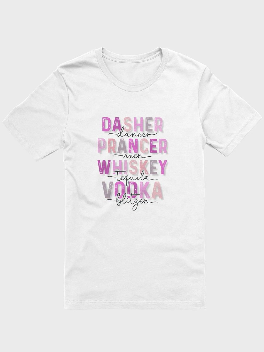 Dasher & Dancer Whimsical Holiday Spirits T-Shirt - Pink product image (1)