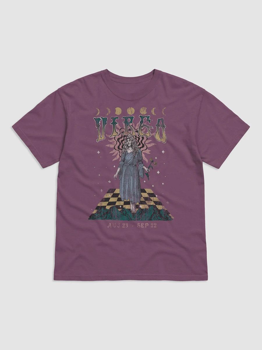 Virgo Zodiac Sign Tee | Art Nouveau-Style Grunge Streetwear T-Shirt for August 23 to September 22 Birth Months product image (2)