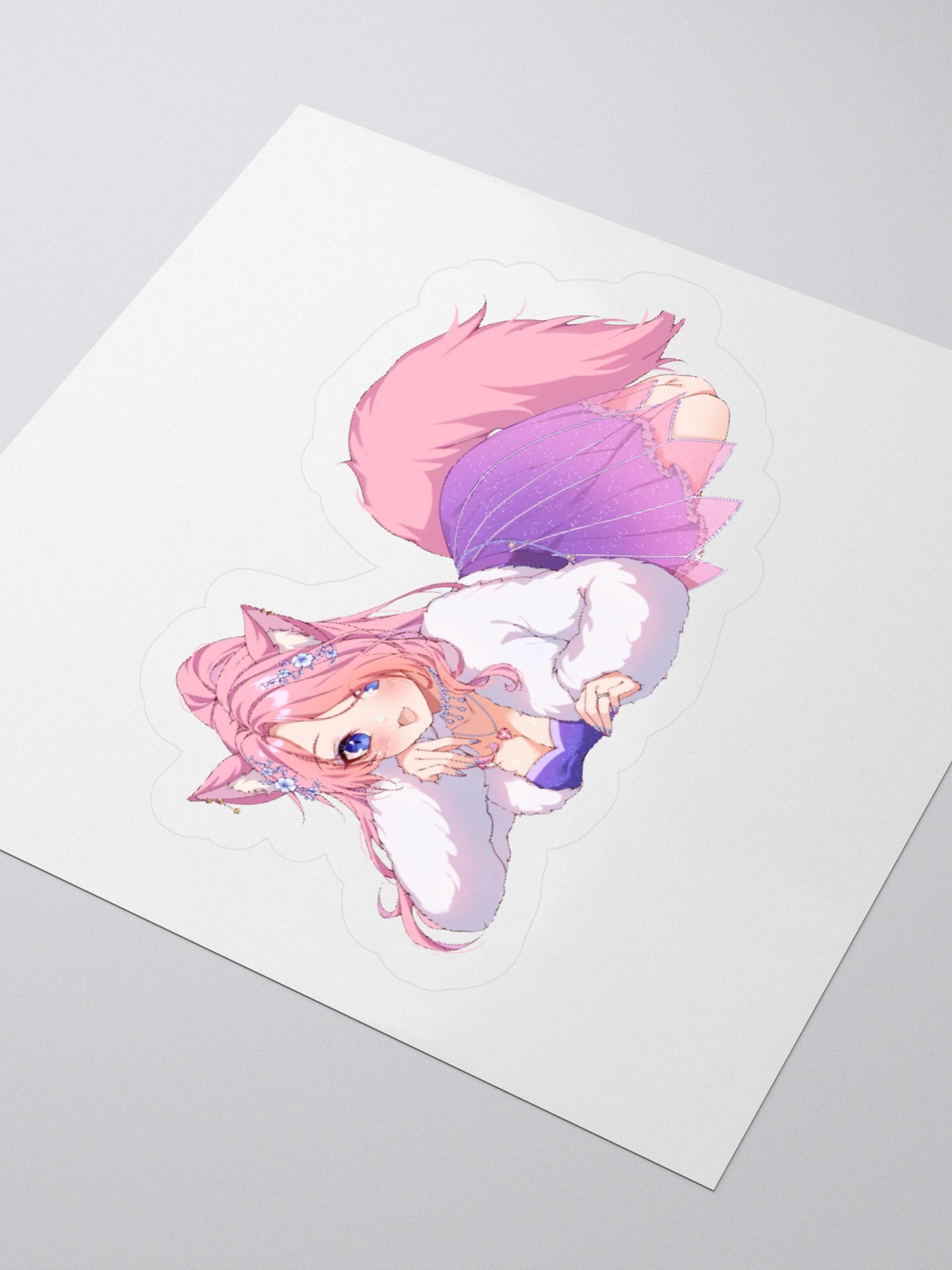 Comfy Catgirl Kiss Cut Stickers product image (11)