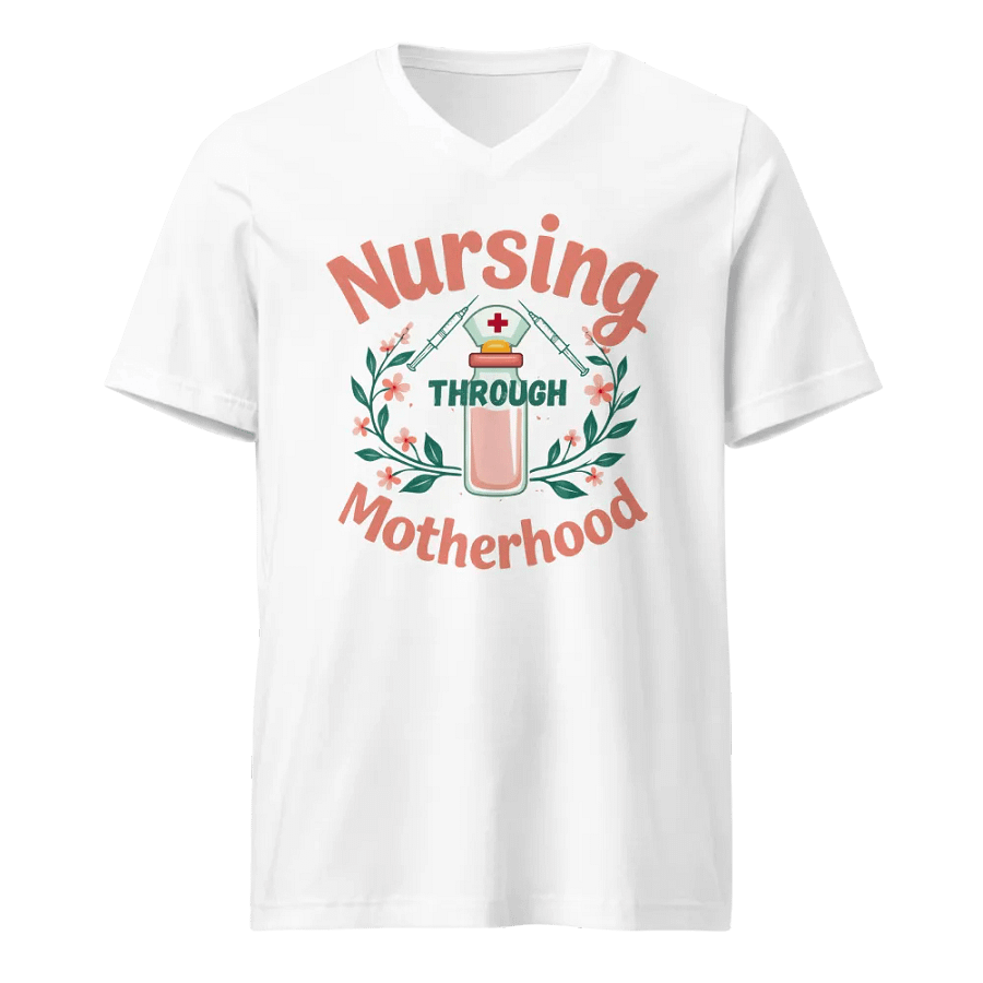 Nurse's Cap Floral, motherhood and nursing V-Neck Tee product image (5)