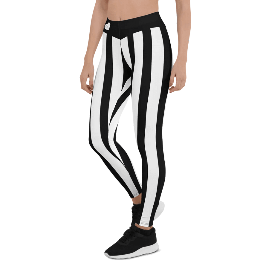 Black and White Stripes/All-Over Print Leggings by Sublicolor product image (6)