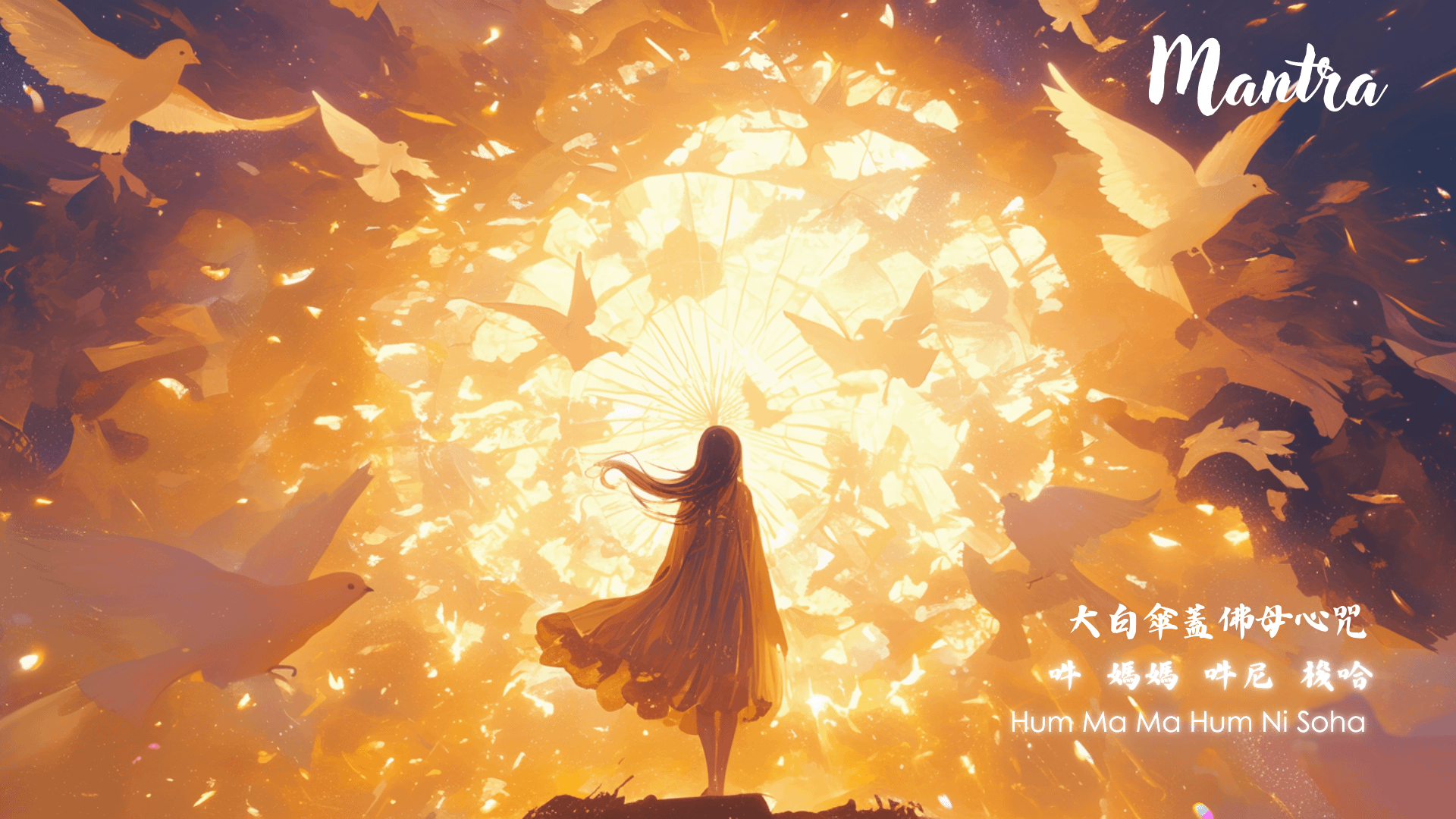 $free大白傘蓋佛母心咒(保護咒) wallpaper download product image (1)