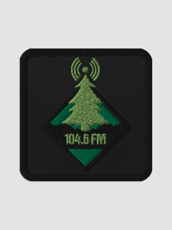 104.6 FM Embroidered Patch - Square 3″×3″ product image (1)