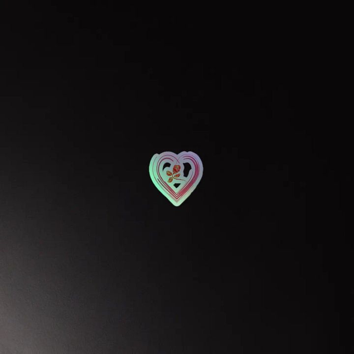 Golden Rose Heart Holographic Sticker product image (4)