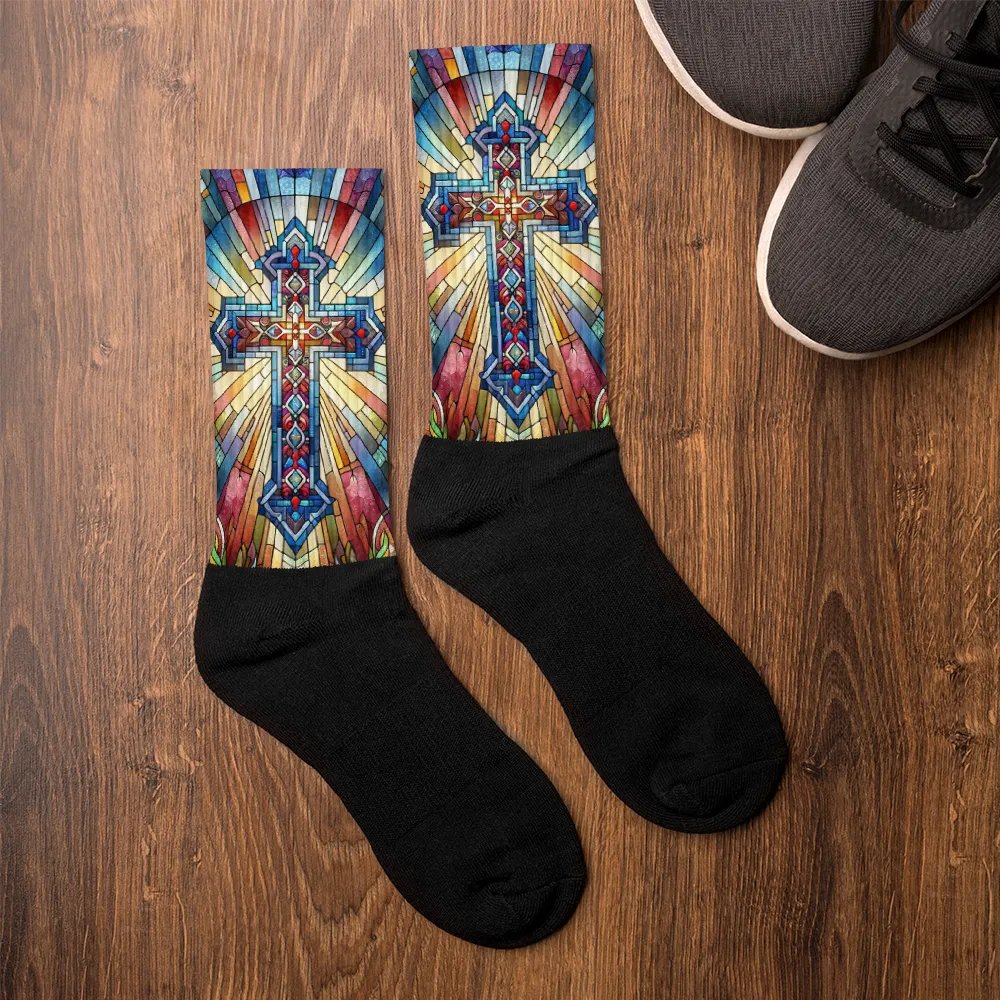 Stain-glass Style Cross - Socks product image (4)