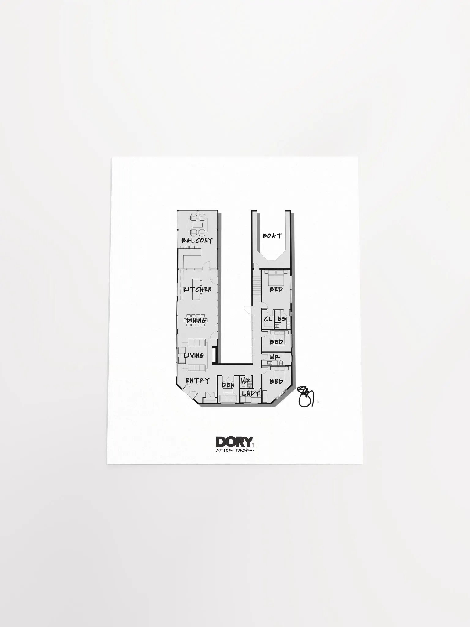 Alphabet Floor Plan Poster - U product image (4)