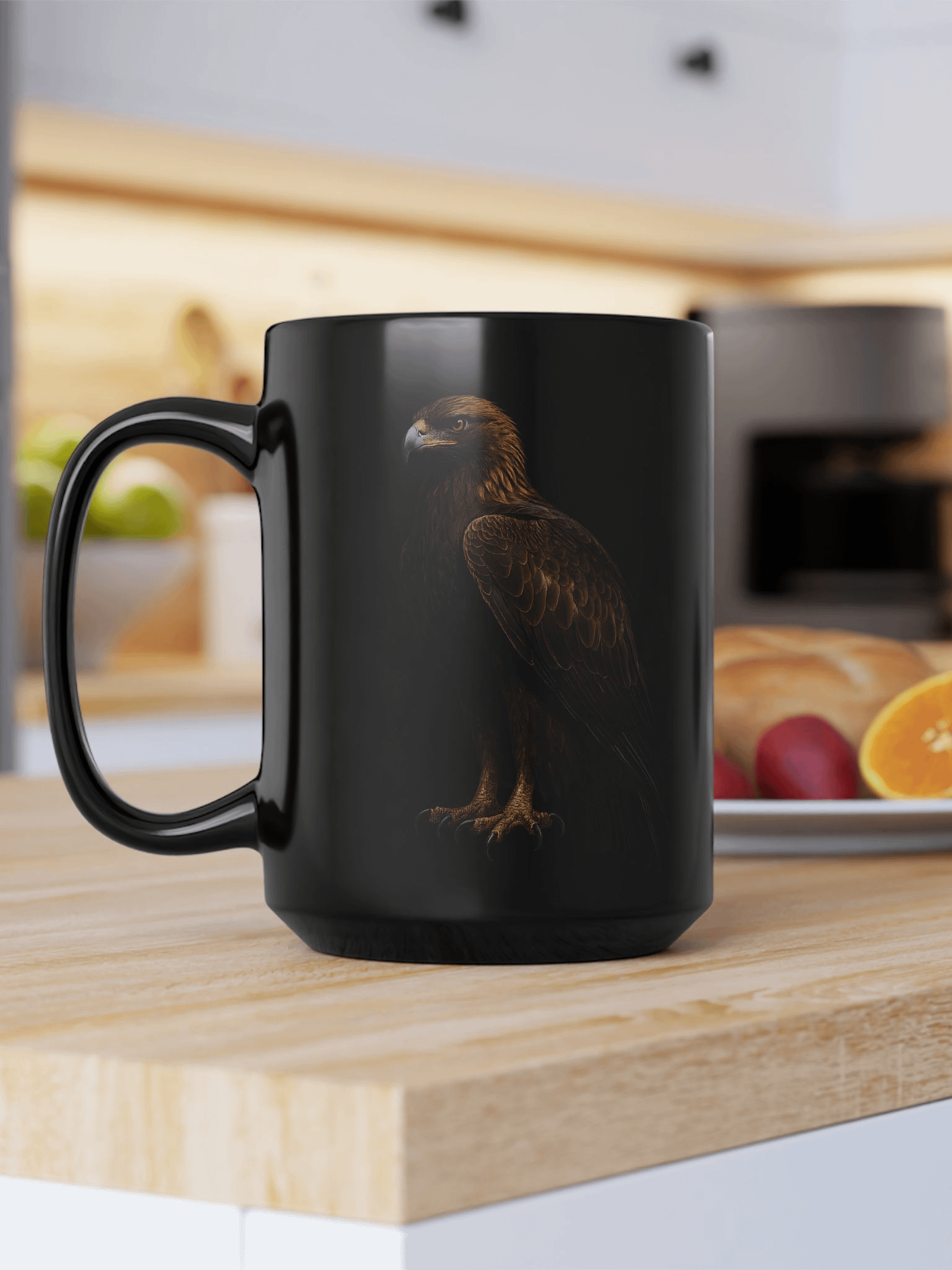 Majestic Eagle Black Glossy Mug product image (14)
