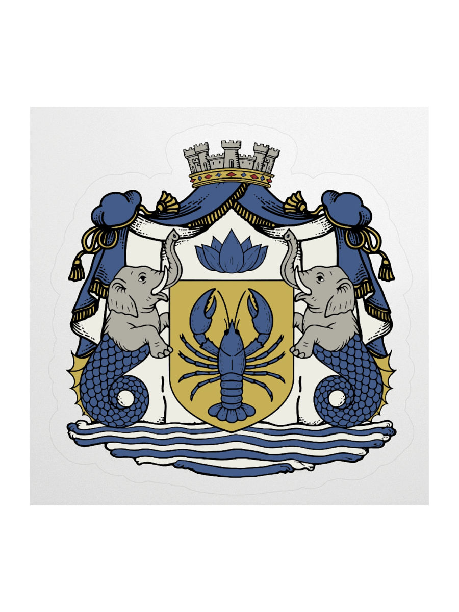 Blue Lobster Royal Arms Kiss Cut Sticker product image (1)