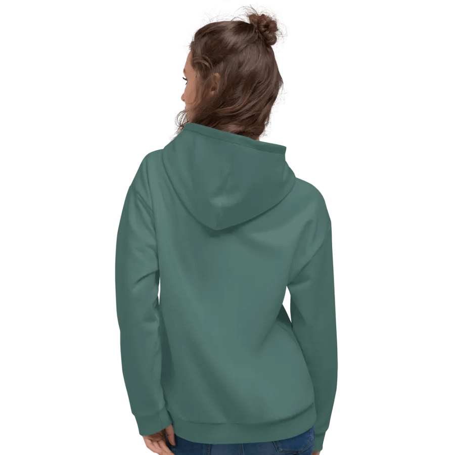 Plain Medium Dark Green Soft Summer Unisex Recycled Polyester Heavyweight Premium Hoodie by Treasure Pie product image (10)