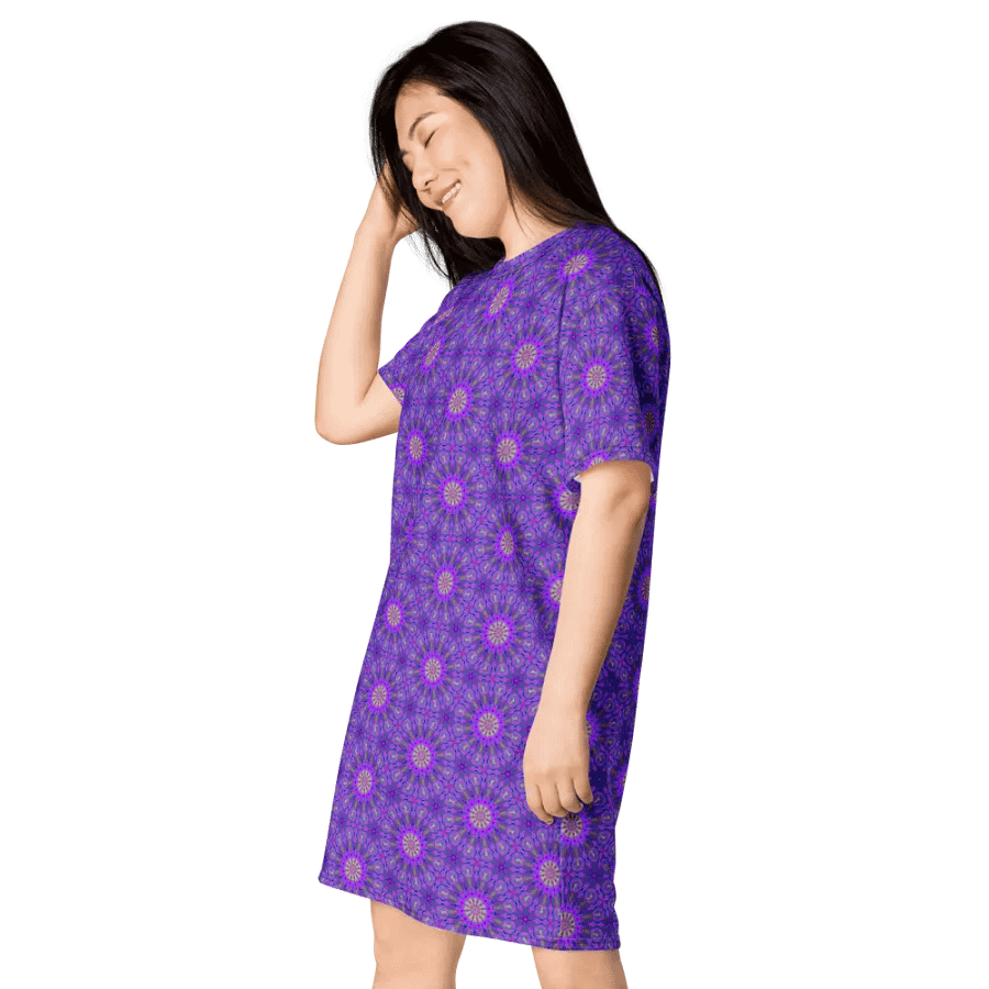 Abstract Magenta Vibes T Shirt Dress product image (7)