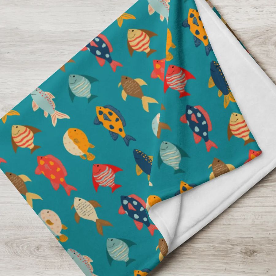 Fishes Being Fishes - Throw Blanket product image (6)