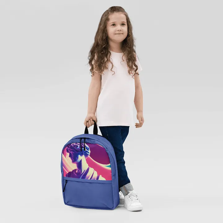 Greek God retrowave City Pop Dark Blue Backpack product image (2)