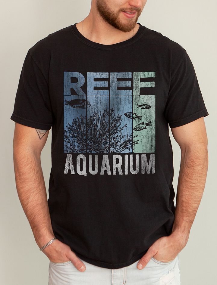 Retro-Style Reef Aquarium Tee | T-Shirt for Saltwater and Coral Reef Aquarium Hobbyists product image (1)