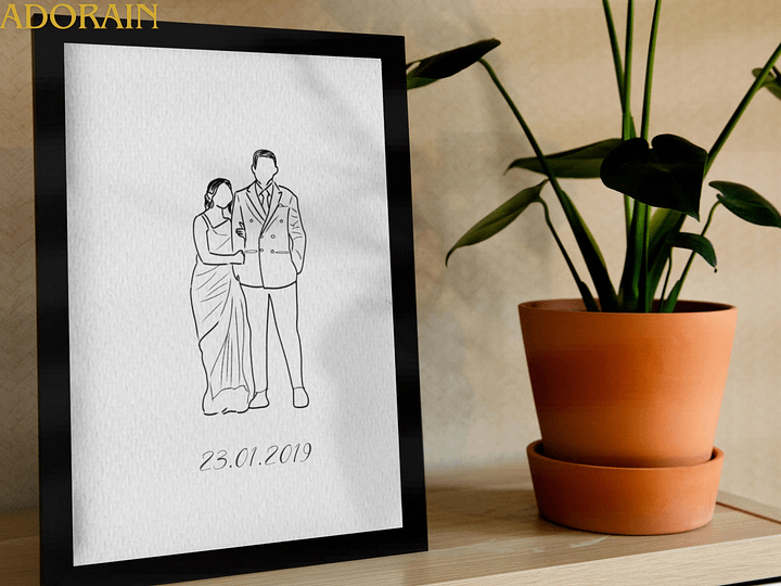 Custom Line Drawing from Photo outline portrait product image (1)
