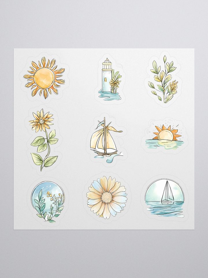 Golden Horizon – Nautical & Botanical Summer Sticker Collection product image (1)