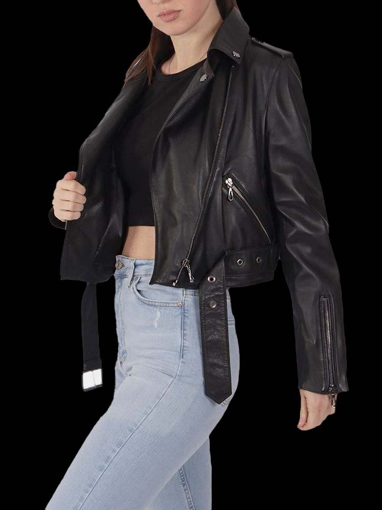 Ladies Twiggy Leather Rocker Jacket product image (3)