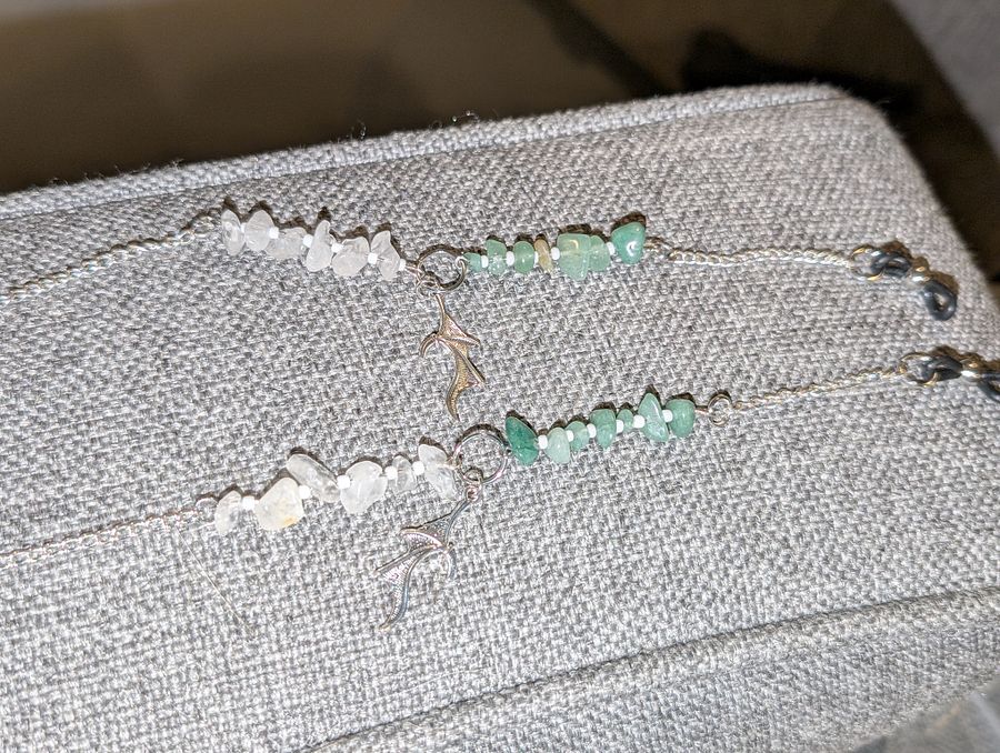 Green Aventurine Bat Wing Glasses Chains! product image (1)