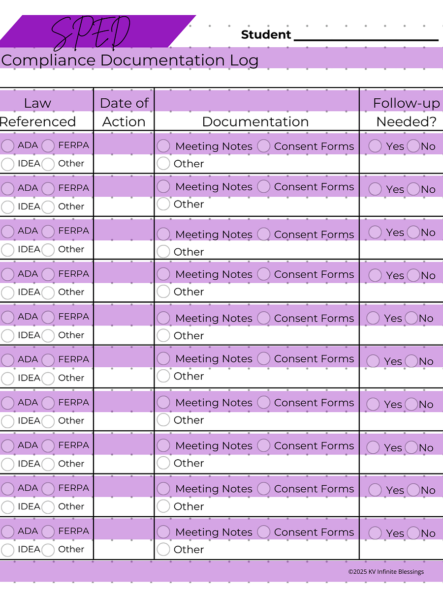 Special Ed Documentation & Support Forms | Digital & Printable Journal product image (3)