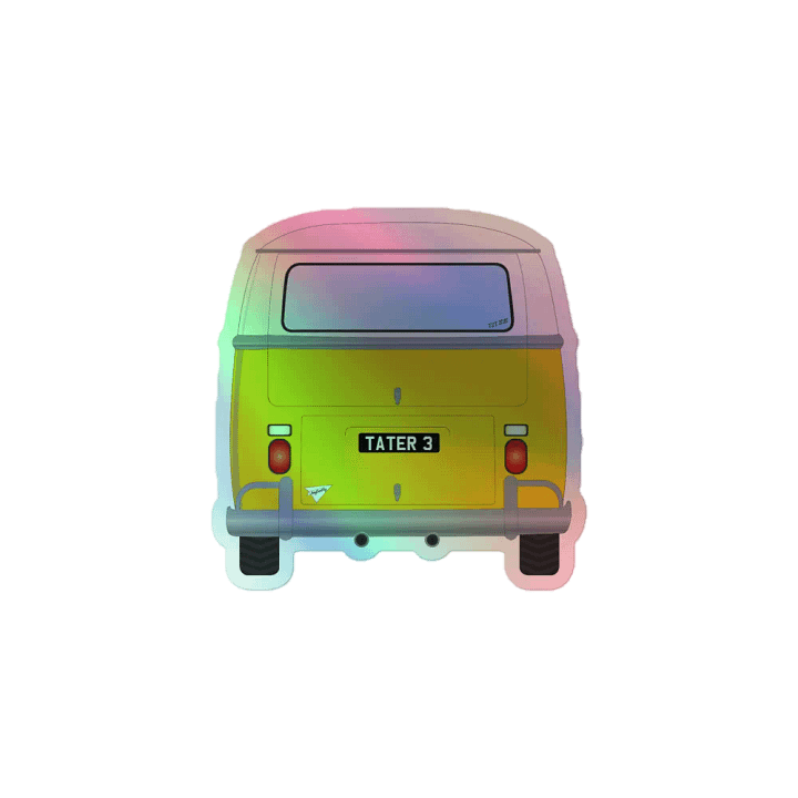 Yellow Bus Taterwave holo sticker product image (1)