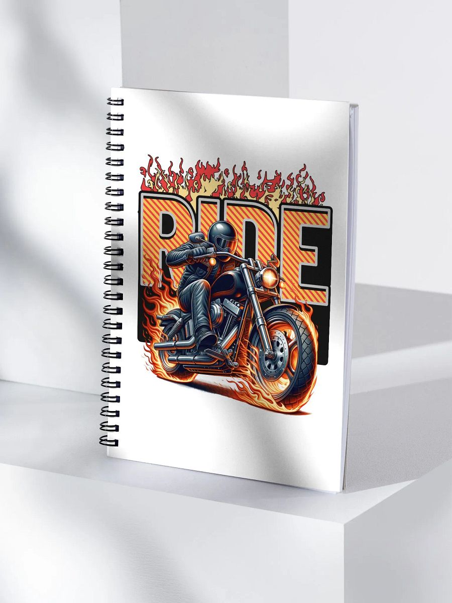 Ride Motorcycle Flaming Spiral Notebook product image (3)