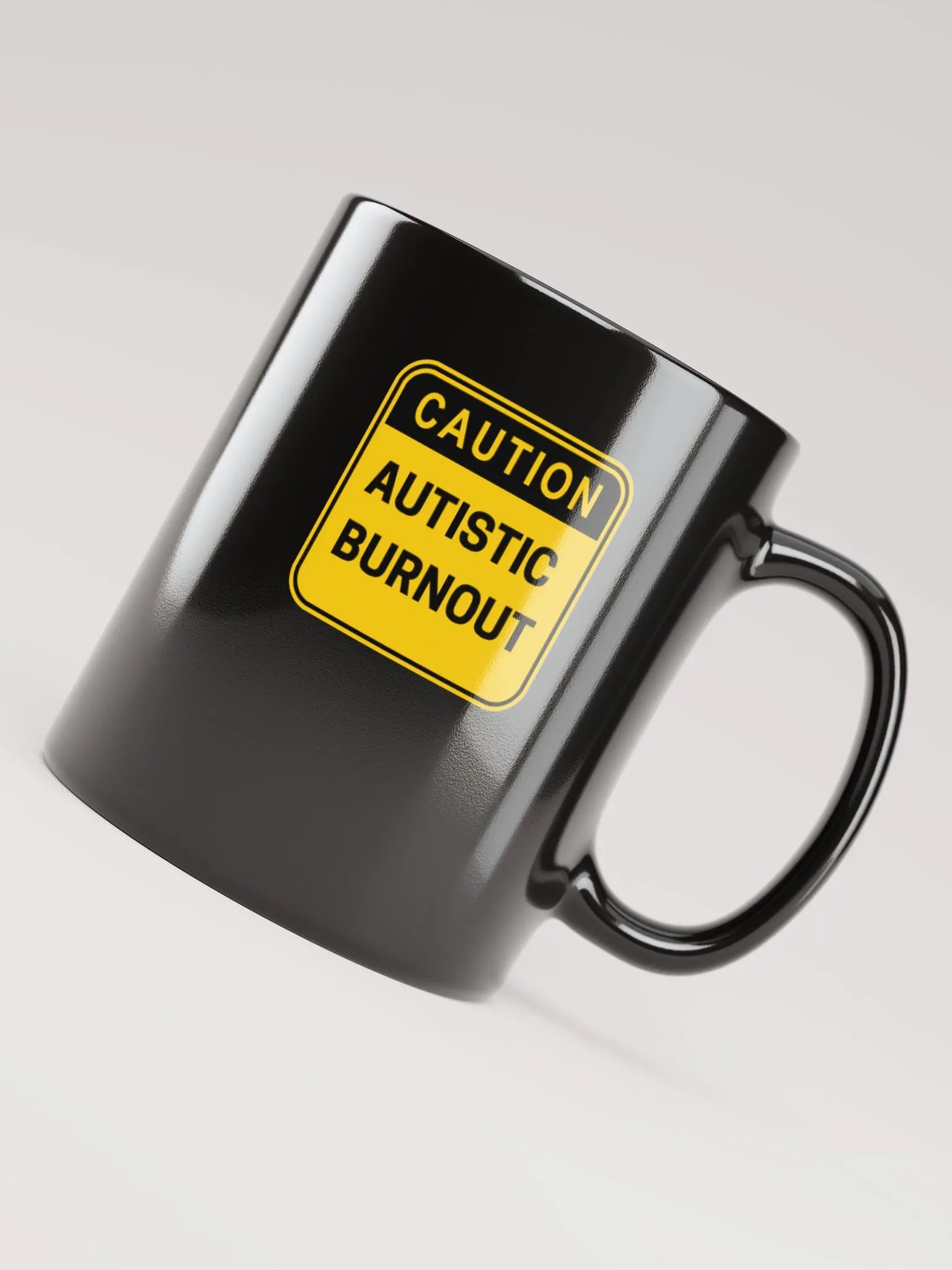 CAUTION: ASD BURNOUT glossy black mug product image (3)
