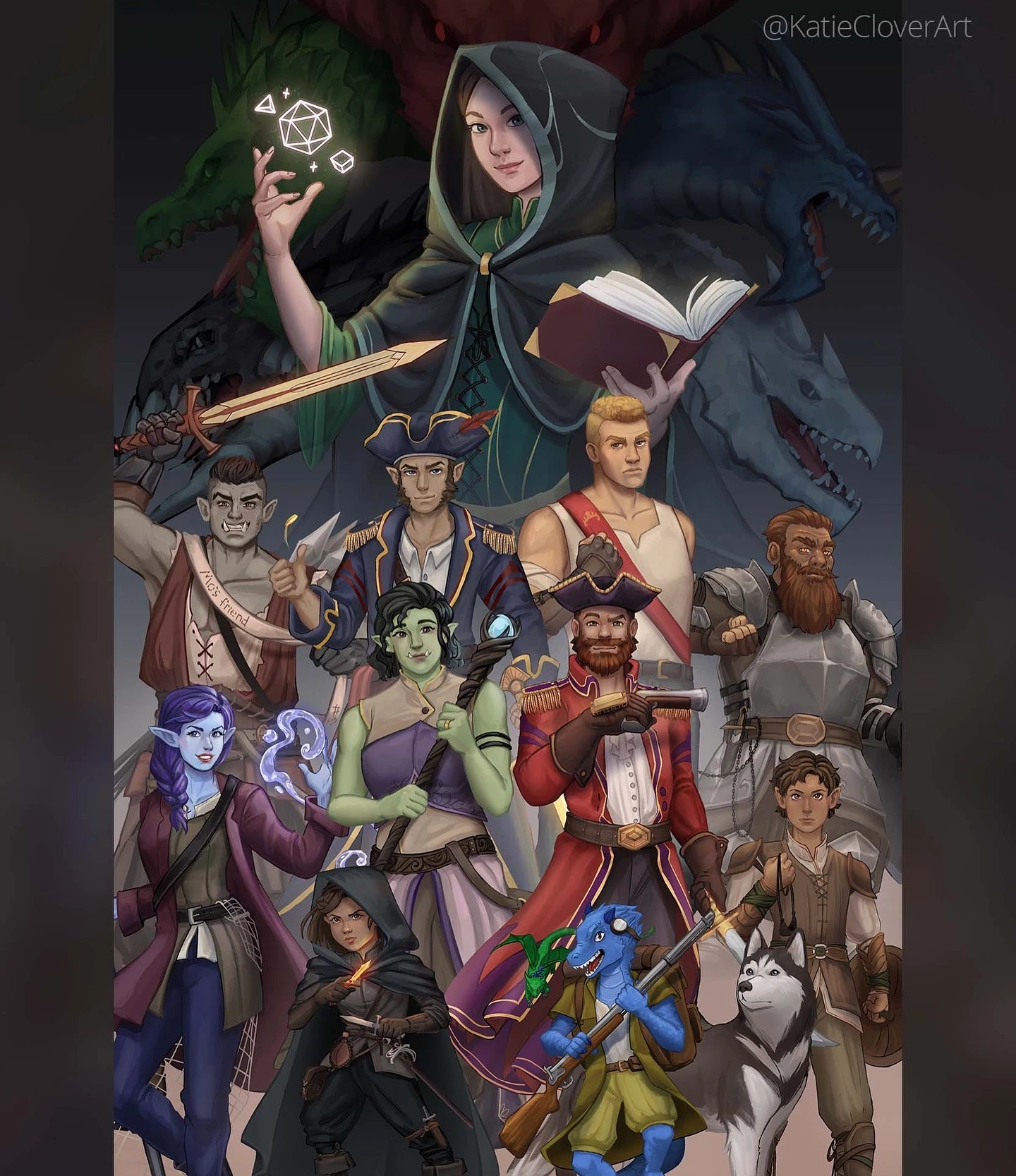 ITS DONE! After months and months of work here is a full  illustration of my dnd party! There were 8 players + the DM. Some o...