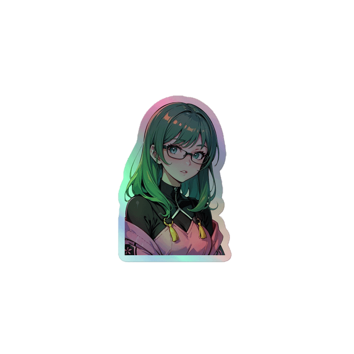 (GREEN WAIFU) HOLOGRAPHIC" STICKERS product image (1)