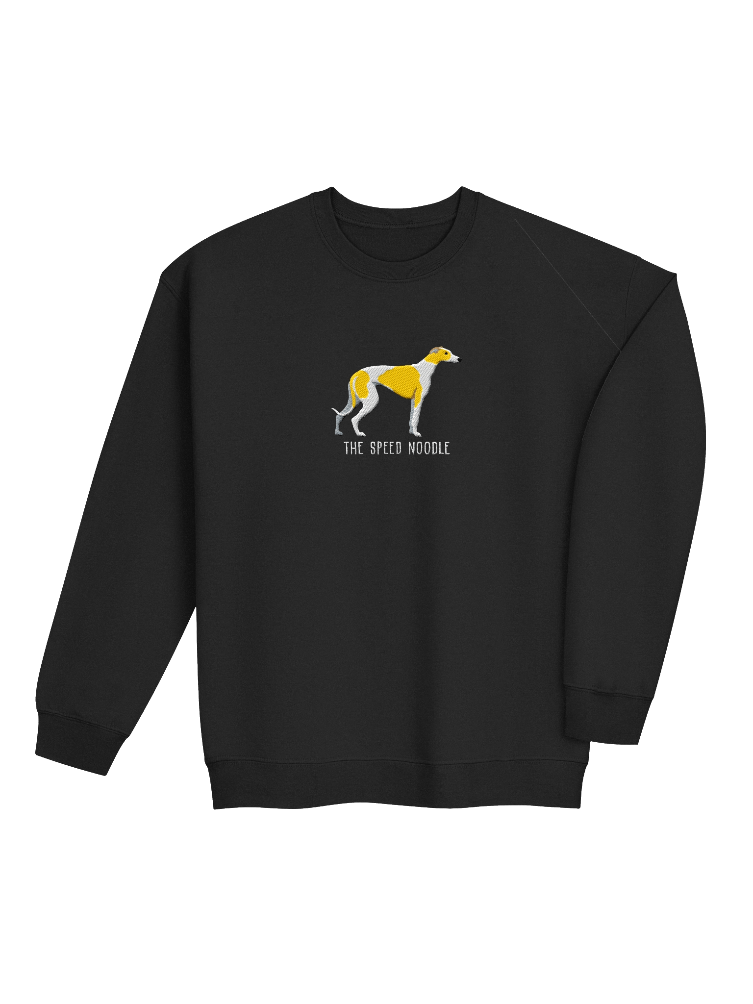 The Speed Noodle Sweatshirt (Embroidered) of an English Greyhound(Lemon) product image (23)