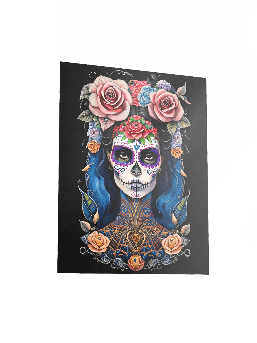 Sugar Skull Art -Woman in Gorgeous Skull Makeup Poster product image (13)
