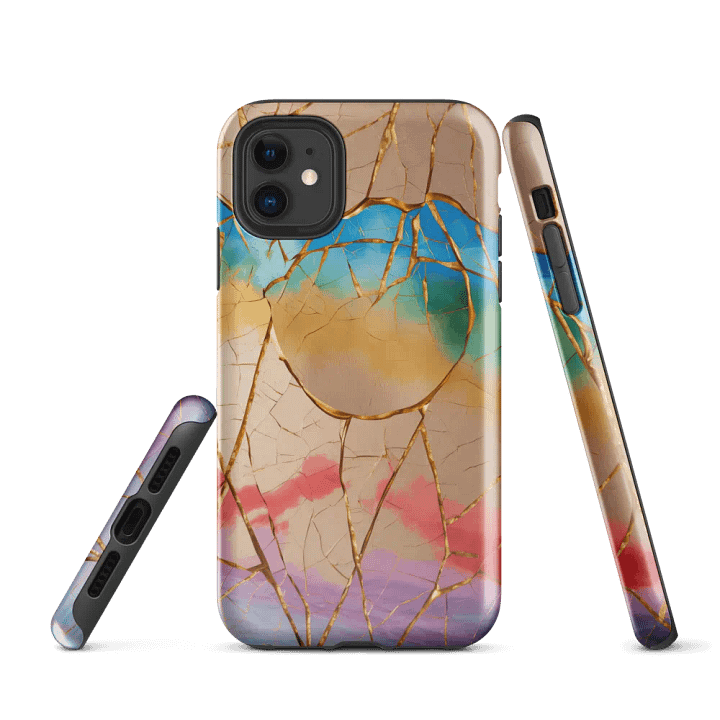 Rainbow Kintsugi Tough iPhone Case product image (1)