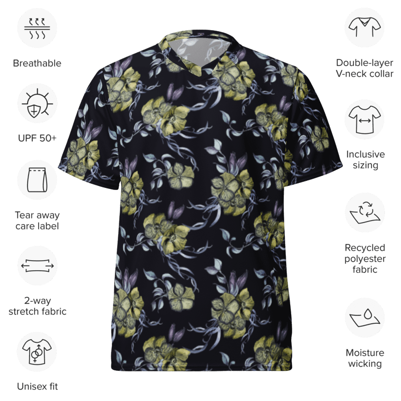 Gothic Flower | Recycled Unisex Sports Jersey product image (5)