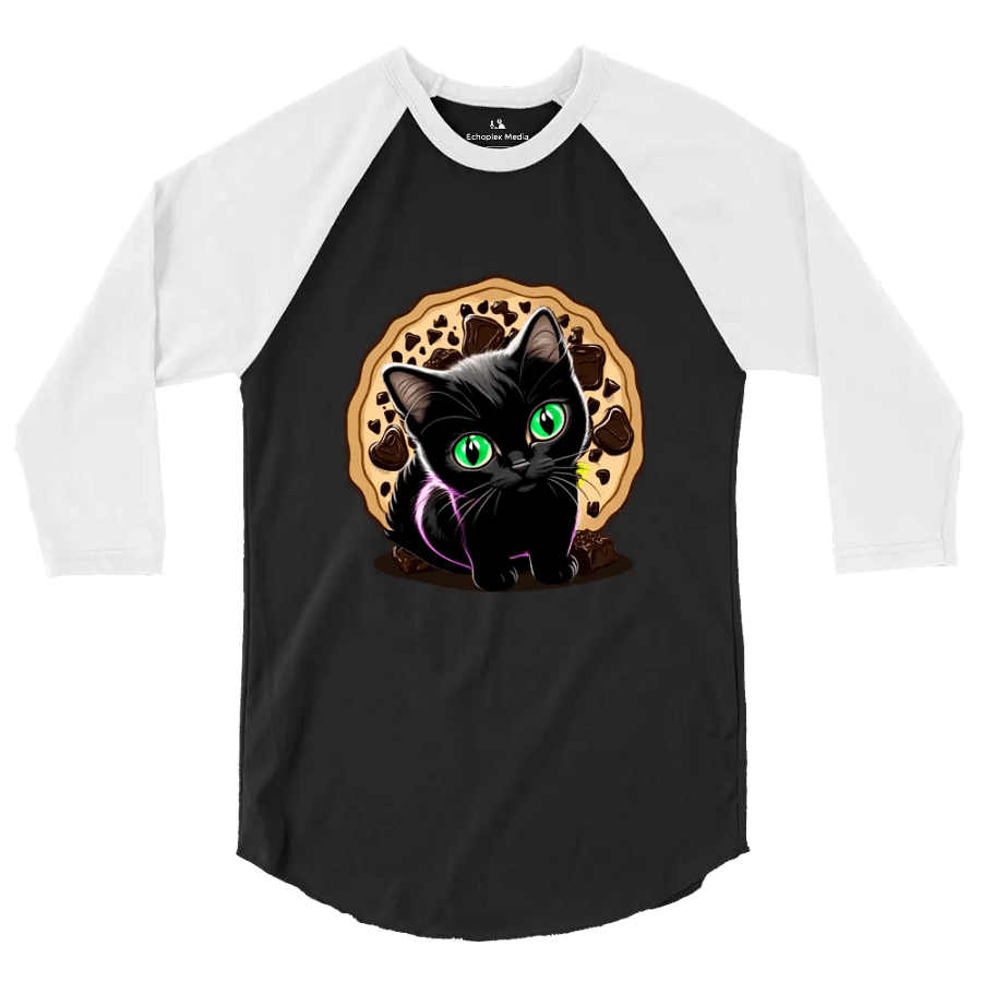 Cookie Kitty Stable Diffusion Baseball Tee - Dark Torso Colors product image (3)