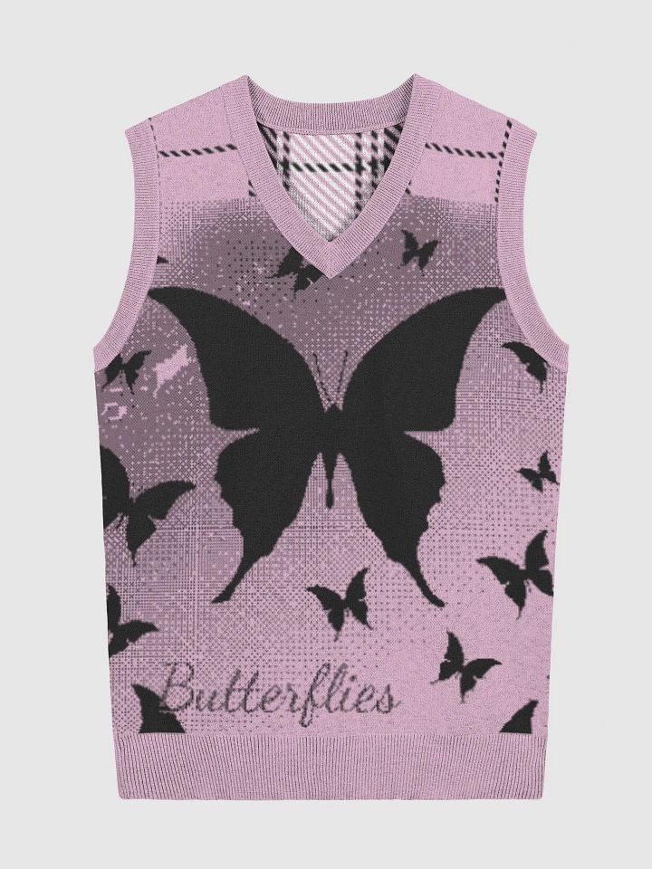 Butterfly design - Knitted V-Neck Vest product image (1)