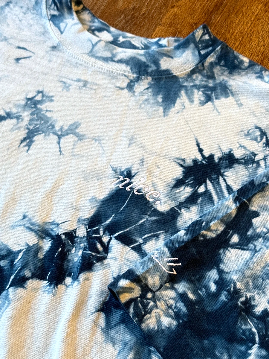 Nice. Embroidered Tie Dye Tee (Navy/White) product image (2)