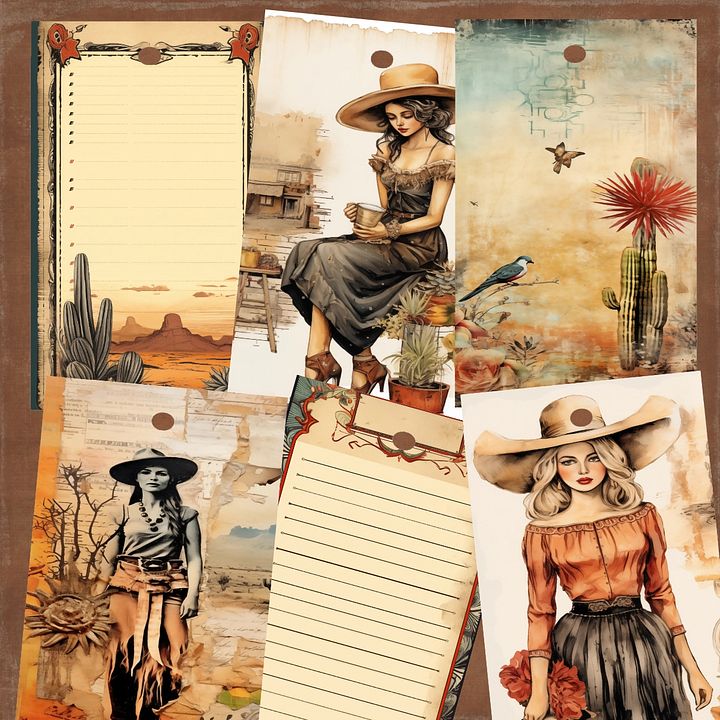 Sun-Kissed Sweetheart Scrapbooking Tags - Set of 6 Southwestern & Desert-Themed Tags for Junk Journals, Cards, and Gifts, Vintage Ephemera product image (1)