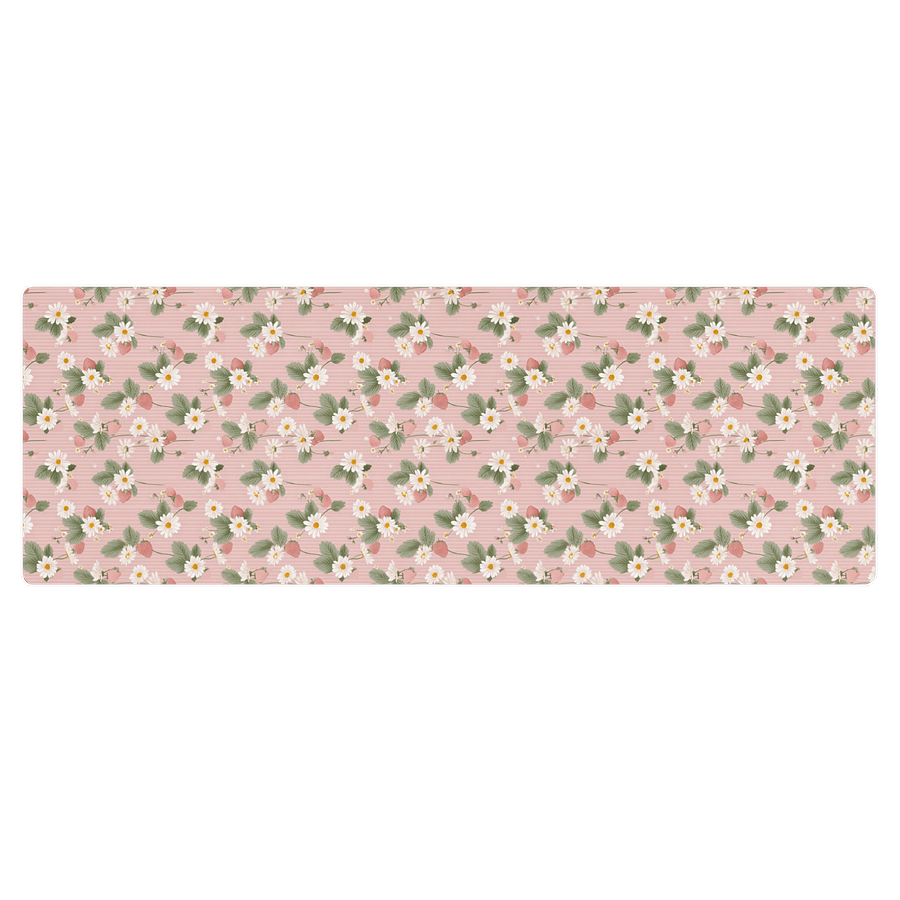 Strawberry and Daisy Pattern Yoga Mat by Treasure Pie product image (1)