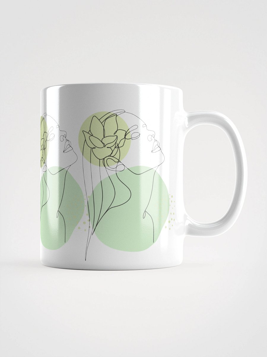 Mug Blanc Equilibre Femme Vert Doux - Renouveau Vital - Idée Cadeau Raffiné product image (1)