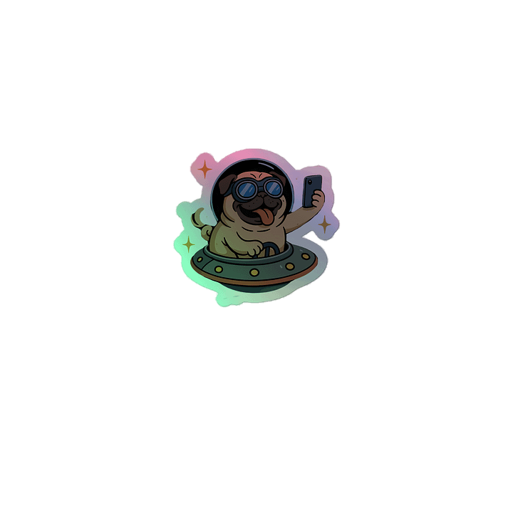 Pug in The Space Holographic Sticker Sheet product image (1)