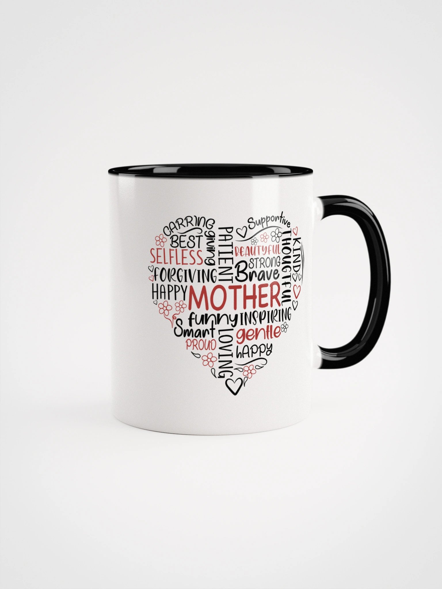 Black Boy Mom I Pray Different Boho Art Ceramic Mug with Color Interior product image (2)