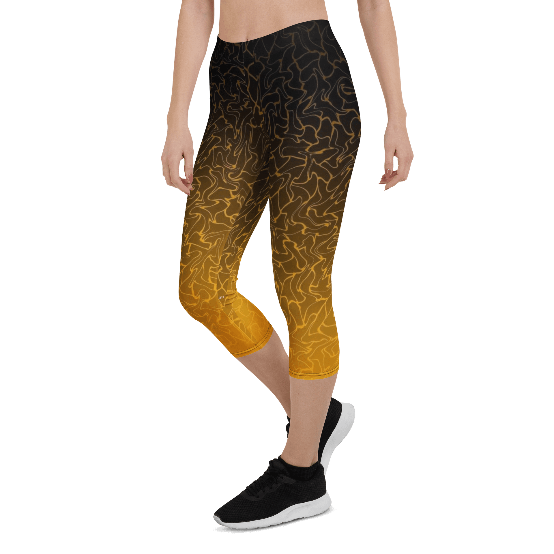 Gradient Abstract Line Pattern Print Capri Leggings product image (5)