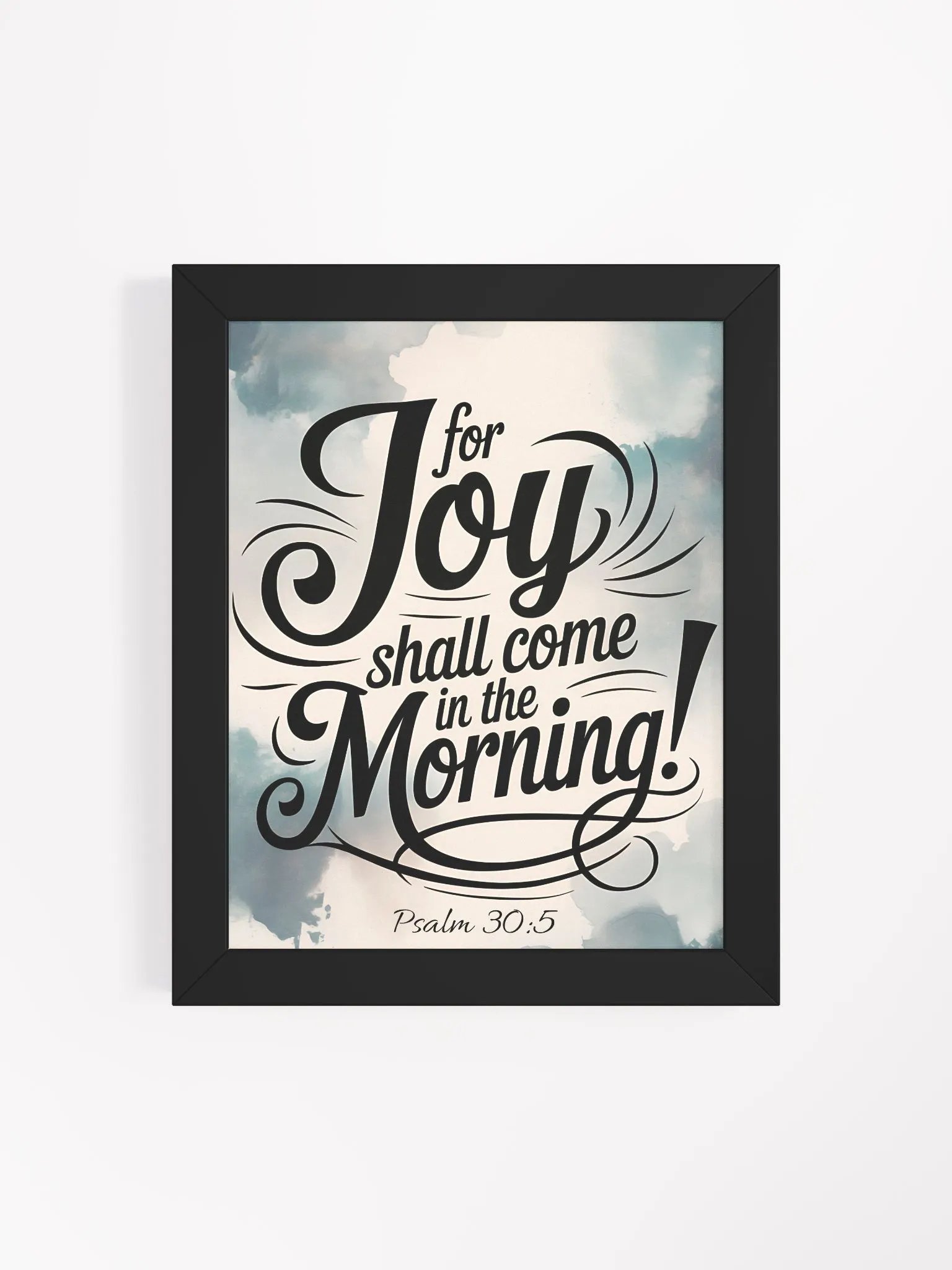 Inspirational Psalm 30:5 'Joy in the Morning' Framed Wall Art - Elegant Scriptural Decor product image (39)