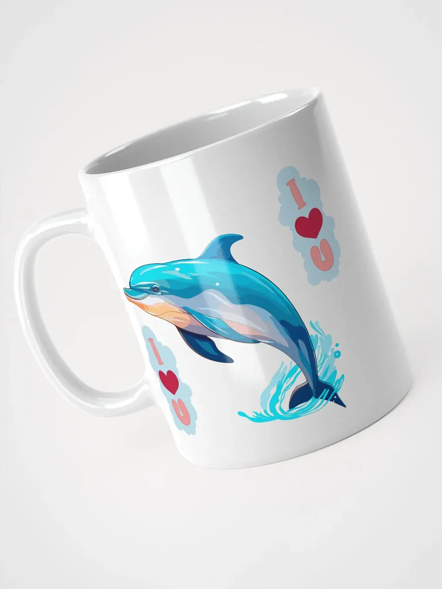 White Glossy Mug Dolphin product image (3)