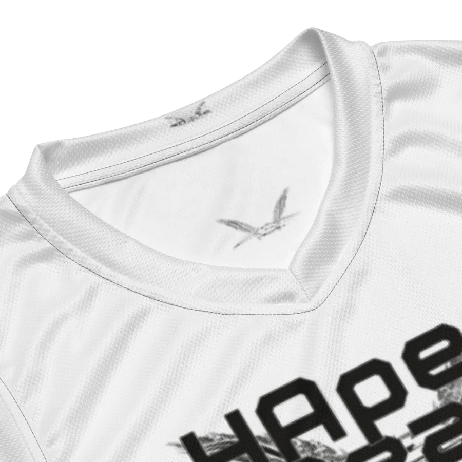 Rover's Morning Glory - White - Recycled Unisex Basketball Jersey - Black HApex Gear Black Logo product image (8)