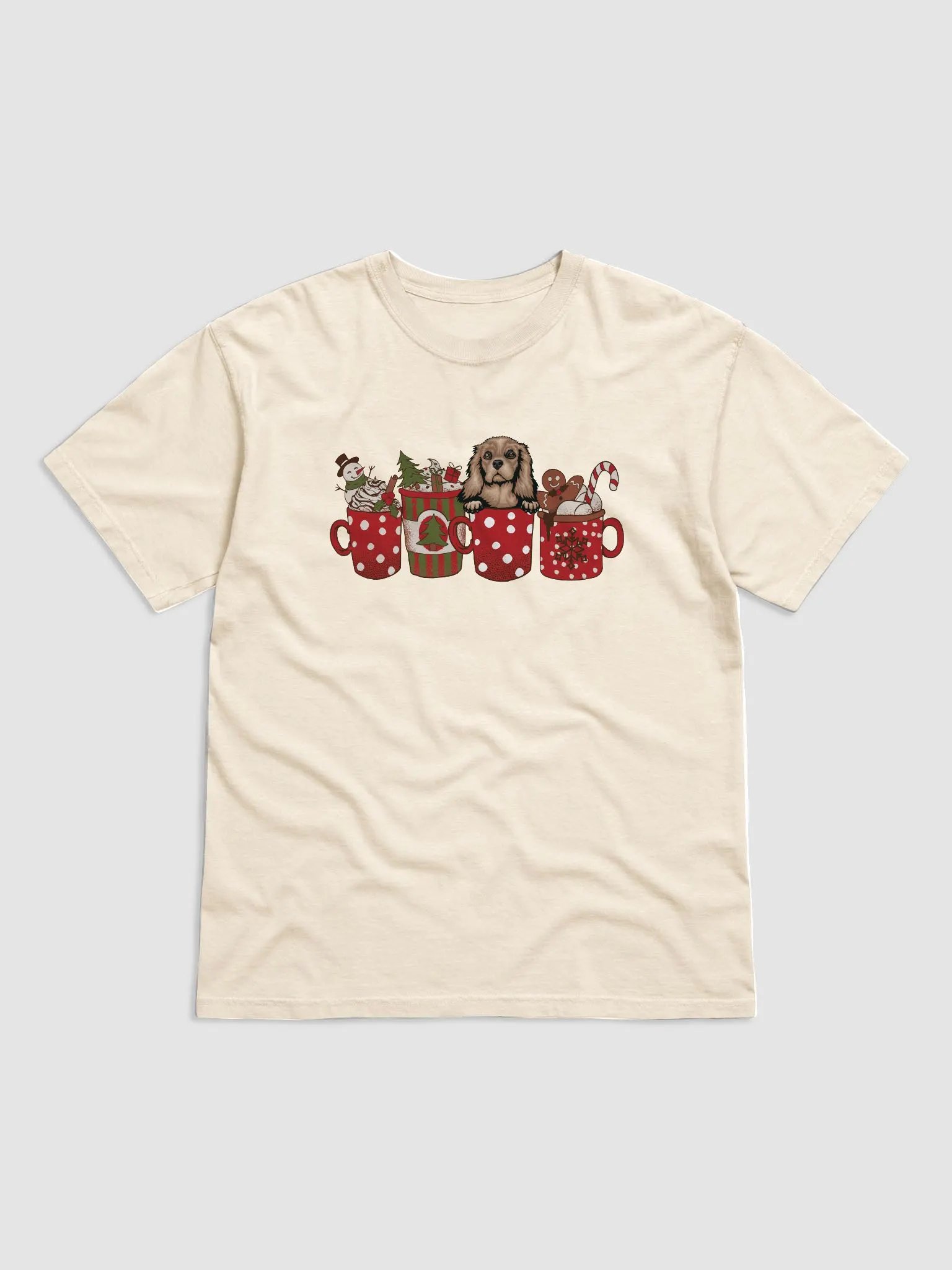 Cute Cocker Spaniel in a Christmas Cup T-Shirt | Funny Christmas Pup in a Cup product image (14)